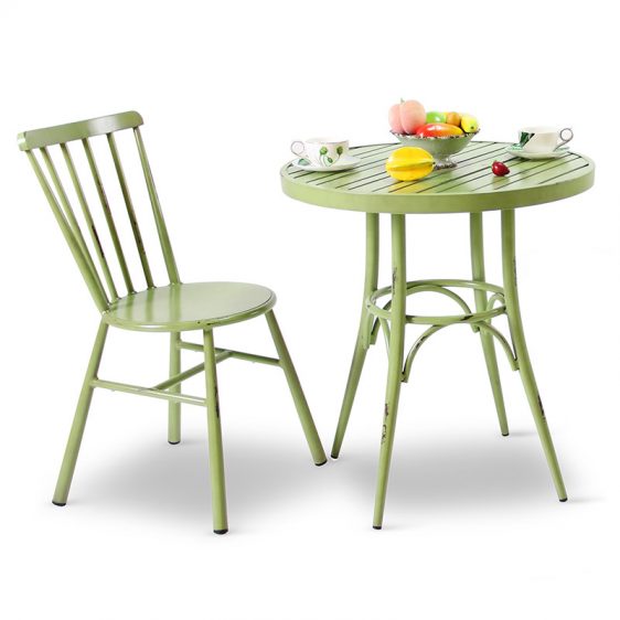 Aluminium Garden Outdoor Chair Muebles, Round Cafe Table And Chairs