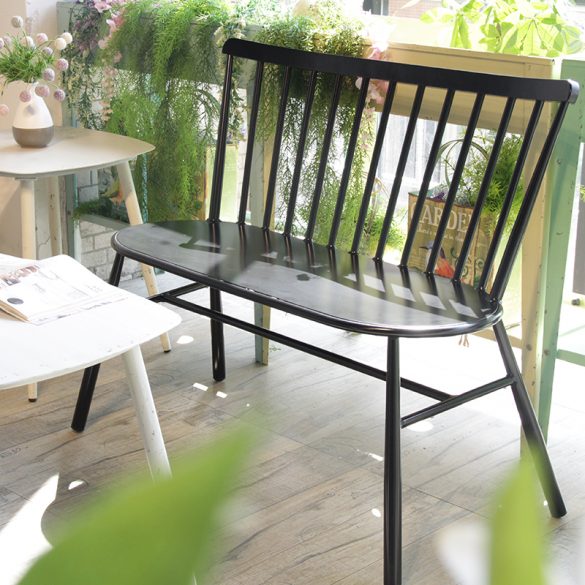 2-seat French Retro Stacking Metal Bench Outdoor Lounge Chair Aluminium