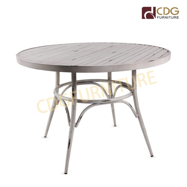 Cheap Antique Furniture Aluminum Vintage White Retro Cafe Wedding Table