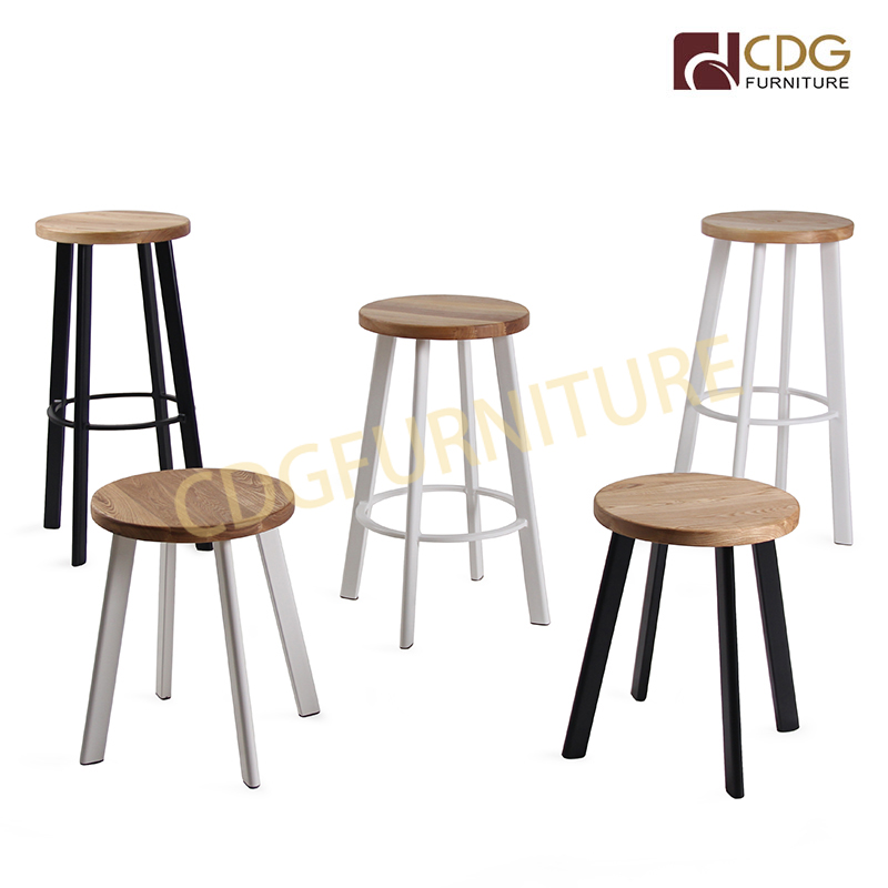 High Quality Round Bar Stool Modern Durable Backless Metal Tabouret