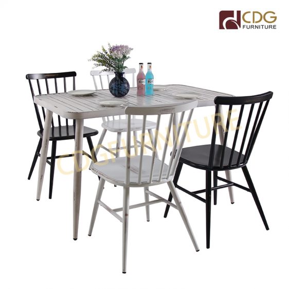 Commercial Outdoor Furniture Metal Industrial Vintage Bistro Cafe Classic Chair Kitchen Side Stackable Chair 738s H45 Alu Jiemei