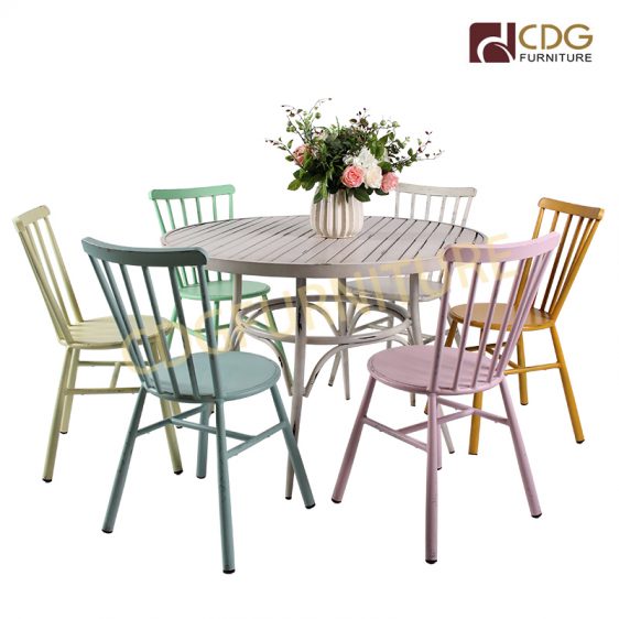 High Quality Power Coating Outdoor Round Table Dining Garden