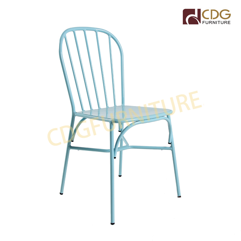 Powder Coating Color Modern Design Baby Blue Metal Iron Chair Dining