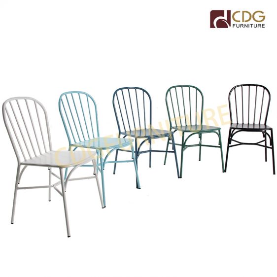 Classic Green Dining Room Furnitures Metal Chair Aluminium Outdoor