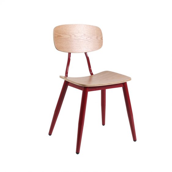 2020 Hot Sale Commercial Modern Design Metal Frame Wooden Seat Bistro Cafe Restaurant Chairs 658b H45 Stw Jiemei